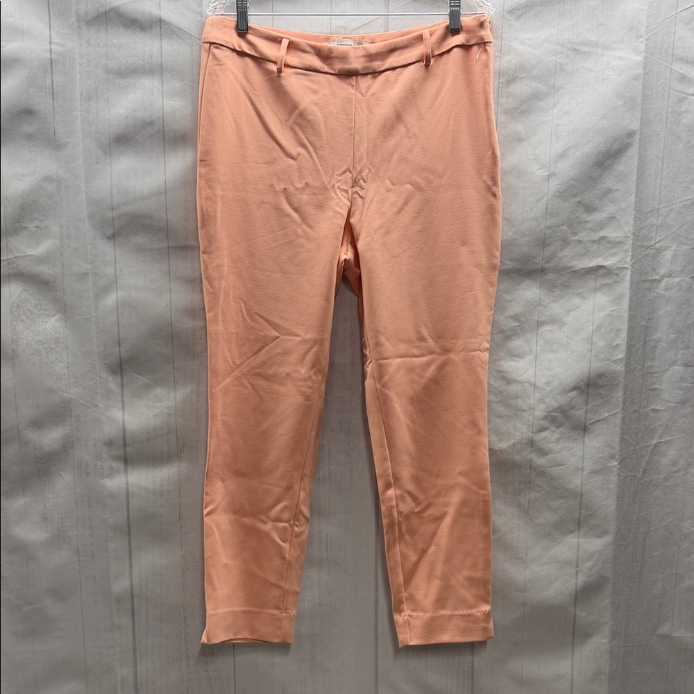 JustFab NWT Apricot Coral Slim Fit Straight Leg Trousers Pants Size Large